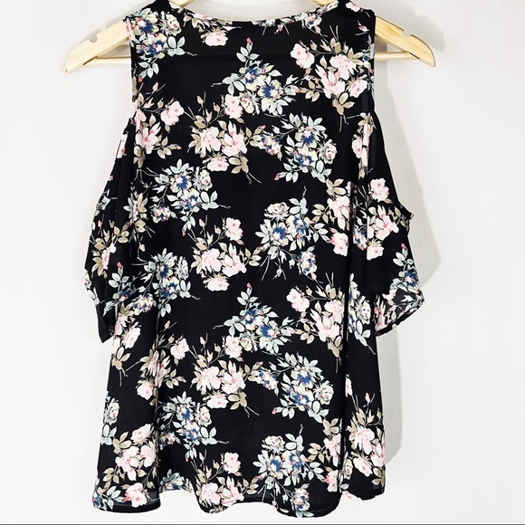 Lush Floral Blouse Top L Spring Office Business - Picture 3 of 7